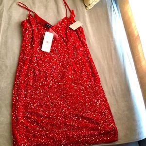 Pissarro Nights red sequined dress, new with tags